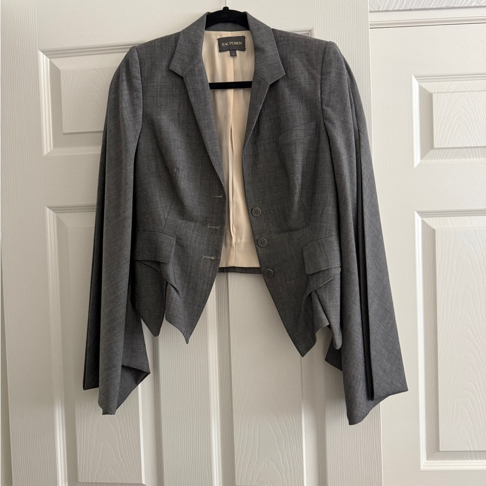 Zac Posen Charcoal and Beige Jacket